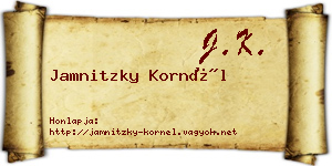 Jamnitzky Kornél névjegykártya